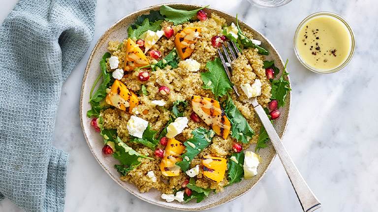 Grillad Pumpasallad Med Quinoa Honungsdressing Gogreen