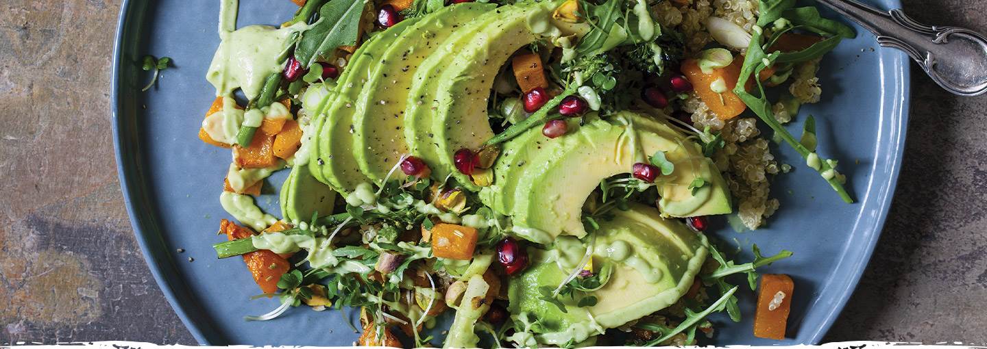 God Avokadosallad Med Fetaost Och Quinoa Gogreen