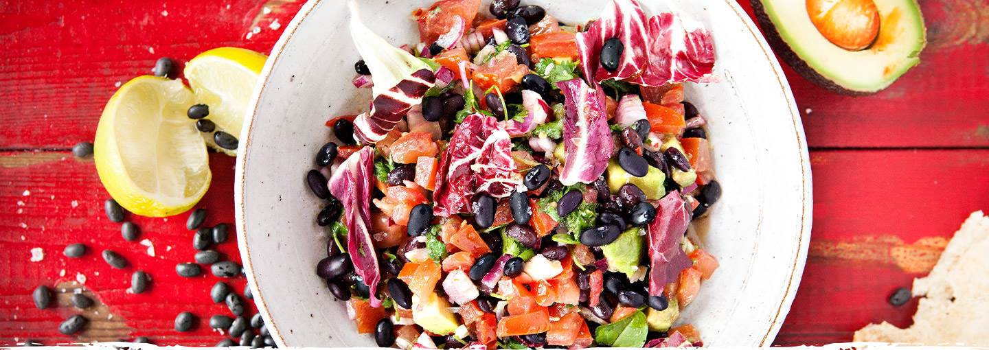 Black bean salsa med avokado och koriander