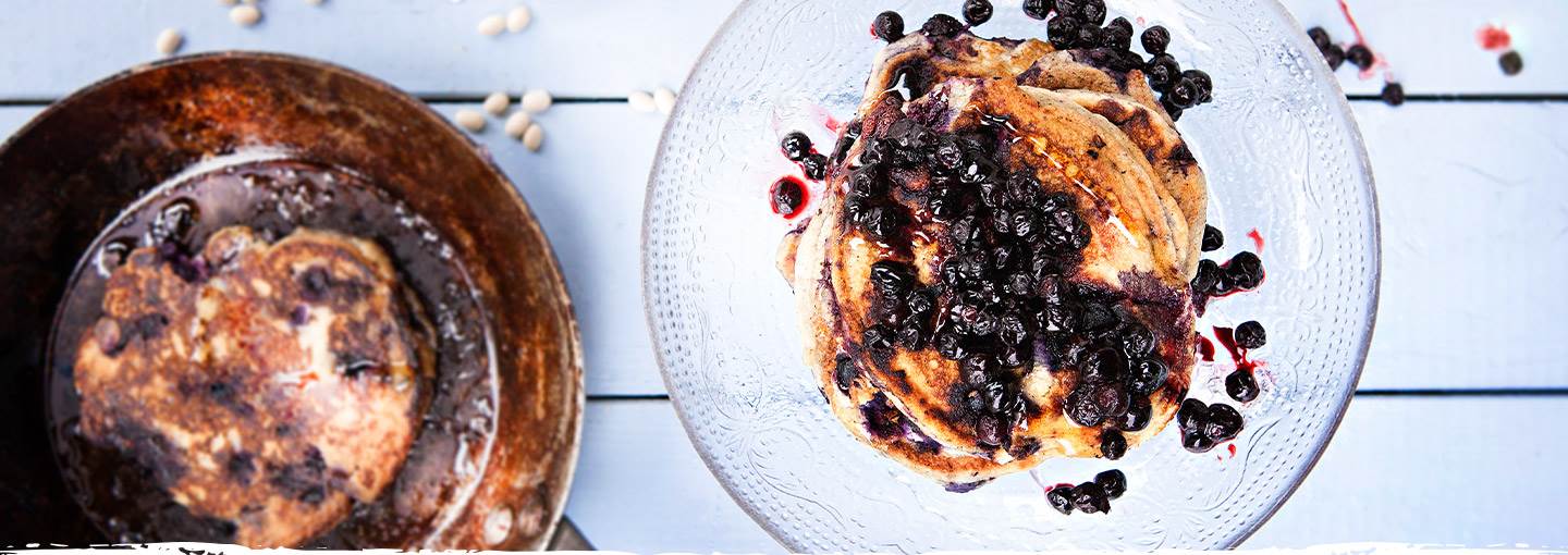 Amerikanska pannkakor med vita bönor i smeten