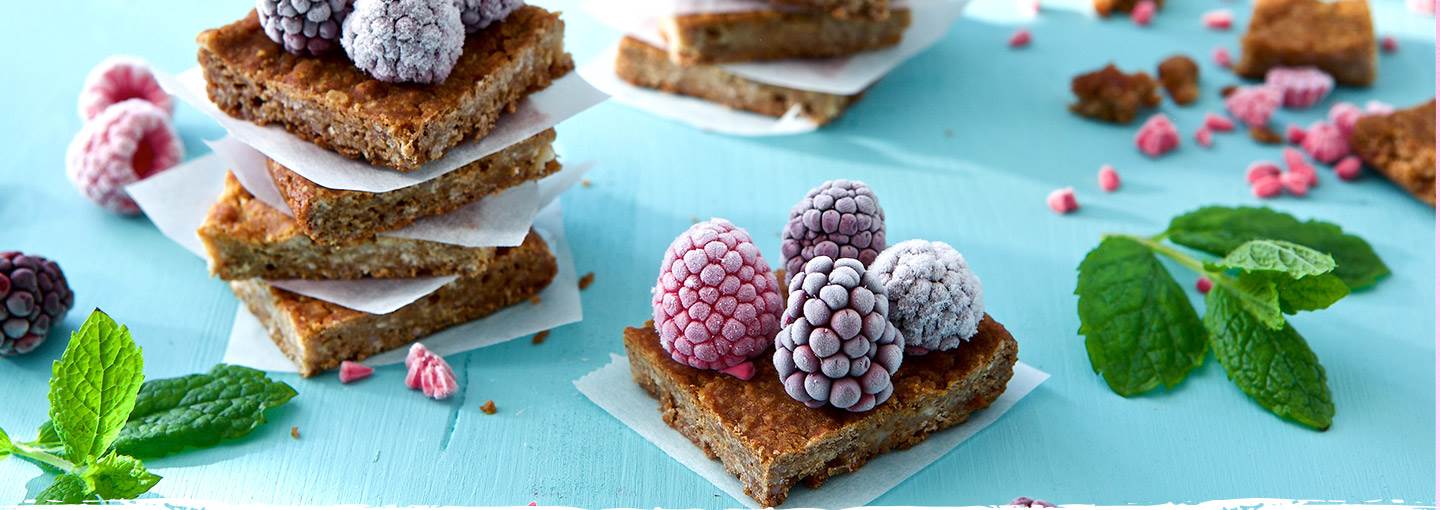 vanilj-blondies med vita bönor